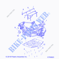 CHASSIS, MAIN FRAME AND ESQUÃD PLATES   R22RRED4FA/NA/SCA/SCM (C700923) para Polaris RANGER DIESEL 2022      